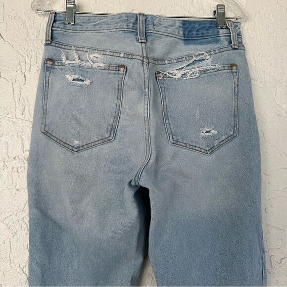ABERCROMBIE Annie High Rise Girlfriend Distressed Jeans Womens 29 Frayed Hem - Picture 6 of 11